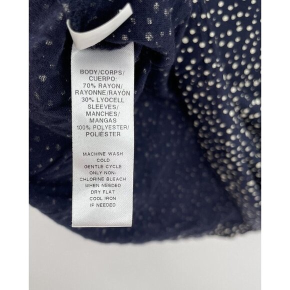 LOFT Petites Blue Polka Dot Boat Neck Lyocell Blend Long Sleeve Blouse Size SP - Picture 6 of 8